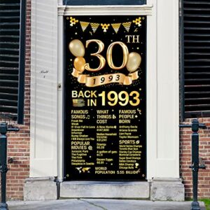 MiCa Direct 30th Birthday Door Cover Banner Decorations, Black Gold Happy 30th Birthday Door Cover Party Supplies, Large Thirty Year Old Birthday Poster Backdrop Sign Decor, MK017