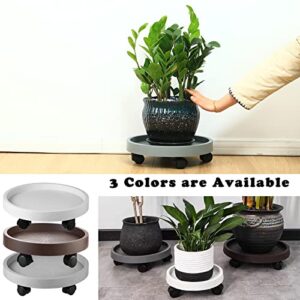 3 Pack Plant Caddy with Wheels Rolling Plant Stand with Wheels 13 Inch Plant Dolly Heavy Duty Large Potted Plant Mover with Casters for Indoor and Outdoor, Grey