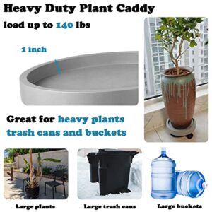 3 Pack Plant Caddy with Wheels Rolling Plant Stand with Wheels 13 Inch Plant Dolly Heavy Duty Large Potted Plant Mover with Casters for Indoor and Outdoor, Grey
