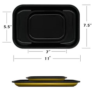 Black Metal Tray 2 Pack 11"x7" and 7"x5.5"