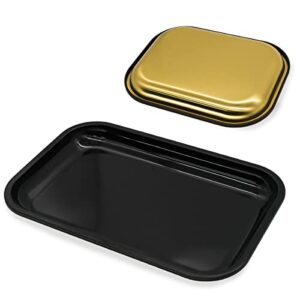 Black Metal Tray 2 Pack 11"x7" and 7"x5.5"
