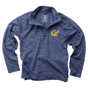 wes and willy youth boys cloudy yarn long sleeve college quarter zip (cal, medium)