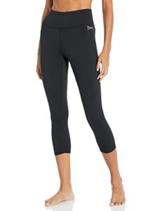 juicy couture women's high waisted crop yoga tight 22'', deep black, large