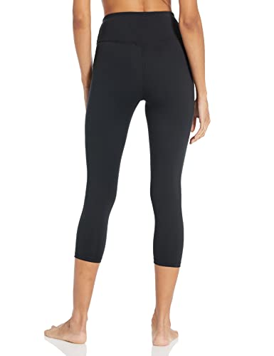 Juicy Couture Women's High Waisted Crop Yoga Tight 22'', Deep Black, Large