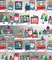 party explosions christmas trains wrapping paper (roll 24" x 15')