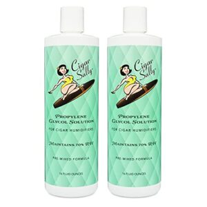 cigar sally propylene glycol humidor solution for cigar humidifiers (16 oz bottles) - 2 pack