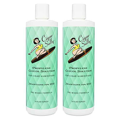 Cigar Sally Propylene Glycol Humidor Solution for Cigar Humidifiers (16 oz Bottles) - 2 PACK