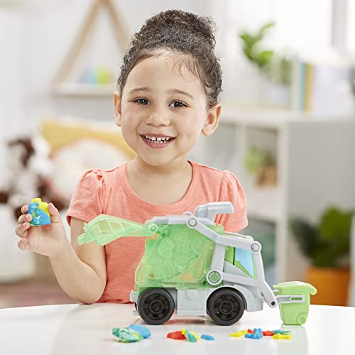 Play-Doh Wheels Dumpin' Fun 2-in-1 Garbage Truck Toy, with Stinky Scented Garbage Compound and 3 Additional Cans, Preschool Toys for 3 Year Old Boys and Girls and Up, Non-Toxic (Amazon Exclusive)