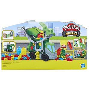 Play-Doh Wheels Dumpin' Fun 2-in-1 Garbage Truck Toy, with Stinky Scented Garbage Compound and 3 Additional Cans, Preschool Toys for 3 Year Old Boys and Girls and Up, Non-Toxic (Amazon Exclusive)