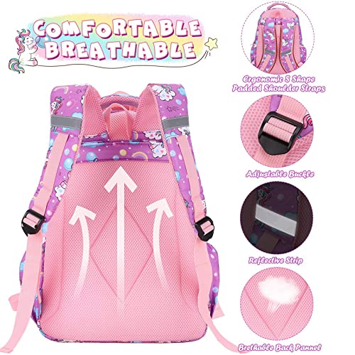 SAMIT Unicorn Backpack for Girls and Boys with Lunch Box Kids Backpack School Backapack for Kindergarten Elementary