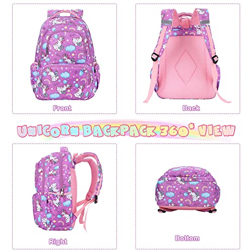 SAMIT Unicorn Backpack for Girls and Boys with Lunch Box Kids Backpack School Backapack for Kindergarten Elementary