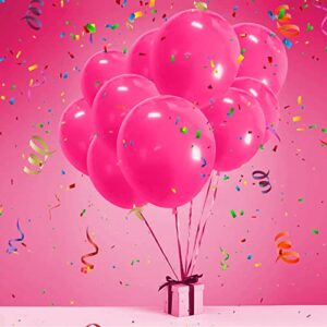 Hot Pink Balloons Different Sizes Pack, 105pcs 5/12/18 Inch Dark Pink Balloons Fuschia Ballons Matte Balloons Various Size Balloons for Birthday Barbie Valentines Day Party Decorations