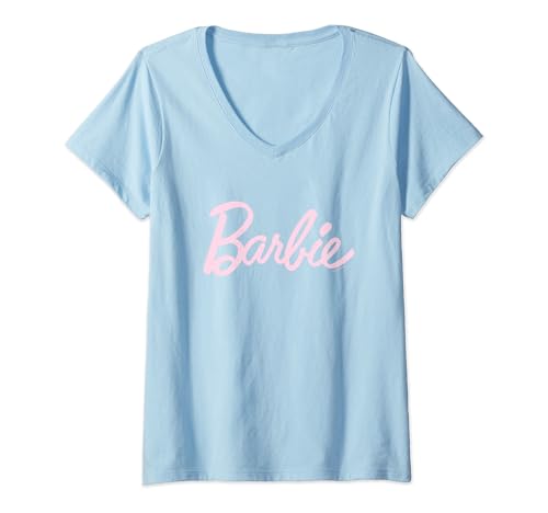 Barbie - Light Pink Barbie Logo V-Neck T-Shirt