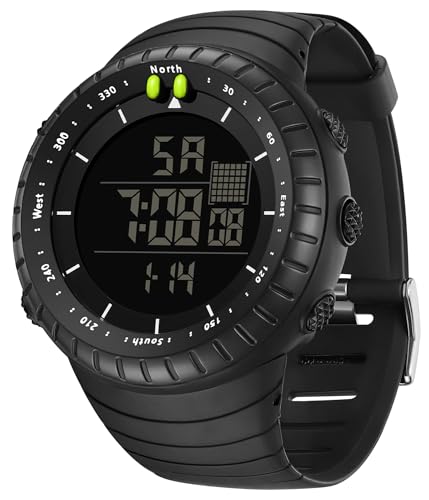 Men Digital Watch Waterproof Sports Military Watch Tactical Watches for Men Wrist Watch Big Face LED Backlight Alarm Stopwatch