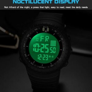 Men Digital Watch Waterproof Sports Military Watch Tactical Watches for Men Wrist Watch Big Face LED Backlight Alarm Stopwatch