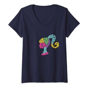 Barbie - Empowering Phrases Silhouette V-Neck T-Shirt