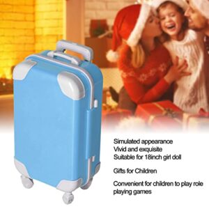 Diydeg Doll Suitcase Luggage, Doll Suitcase Compact Portable for Home for 18 Inch Girl Dolls for Children(PJ-459-06 Trolley case Sky Blue)