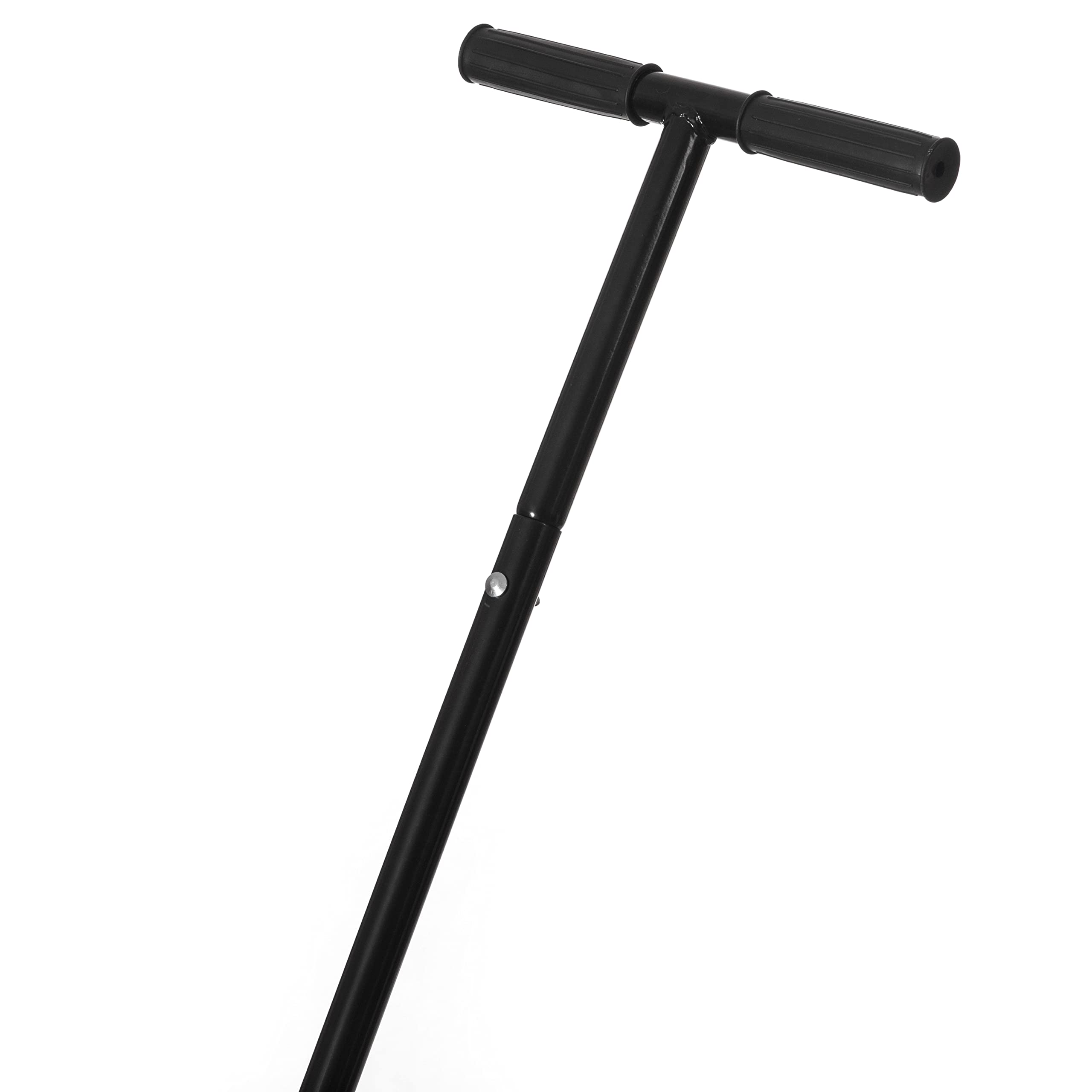 Gardenised Black Heavy Duty Snow Shovel Rolling Pusher Remover with Wheels and Wide Blades, (QI004186)