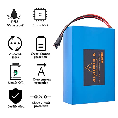 agomola 48V Lithium Battery Ebike Battery 20Ah for Electric Bicycle Mountain Bike Bird Scooter Moped Lithium ion Battery with Charger BMS