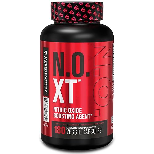 N.O. XT Nitric Oxide Supplement With Nitrosigine L Arginine & L Citrulline for Muscle Growth, Pumps, Vascularity, & Energy - Extra Strength Pre Workout N.O. Booster & Muscle Builder - 180 Veggie Pills