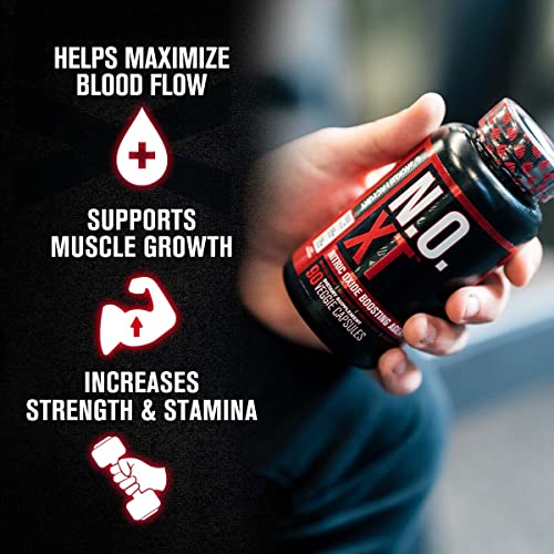 N.O. XT Nitric Oxide Supplement With Nitrosigine L Arginine & L Citrulline for Muscle Growth, Pumps, Vascularity, & Energy - Extra Strength Pre Workout N.O. Booster & Muscle Builder - 180 Veggie Pills