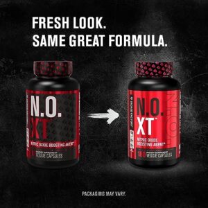 N.O. XT Nitric Oxide Supplement With Nitrosigine L Arginine & L Citrulline for Muscle Growth, Pumps, Vascularity, & Energy - Extra Strength Pre Workout N.O. Booster & Muscle Builder - 180 Veggie Pills