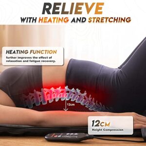 Electric Heating Back Stretching Mat - Gemibee Portable Yoga Flex Body Pain Relief Massage Mattress Bed for Neck, Waist & Hips, Muscle Soreness & Tension Relax, Foldable with Handle Home Gym