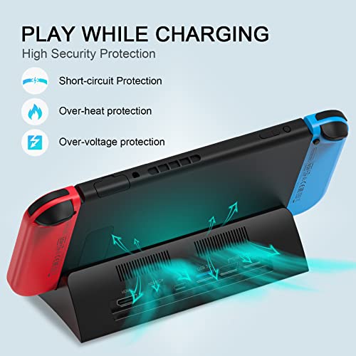 KEKUCULL TV Docking Station for Switch,Portable Switch OLED Dock,Switch Docking Station with 4K/1080P HDMI Adapter and USB 3.0 Port,Replacement for Official Switch Dock