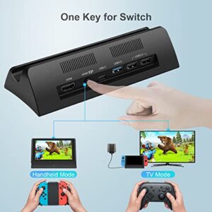 KEKUCULL TV Docking Station for Switch,Portable Switch OLED Dock,Switch Docking Station with 4K/1080P HDMI Adapter and USB 3.0 Port,Replacement for Official Switch Dock