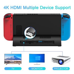 KEKUCULL TV Docking Station for Switch,Portable Switch OLED Dock,Switch Docking Station with 4K/1080P HDMI Adapter and USB 3.0 Port,Replacement for Official Switch Dock