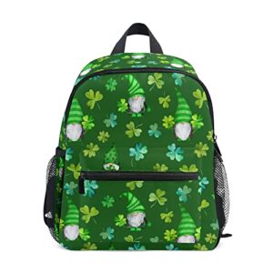 st patrick day with gnomes mini backpack for boys girls kid toddler preschool bookbag student bag travel daypack