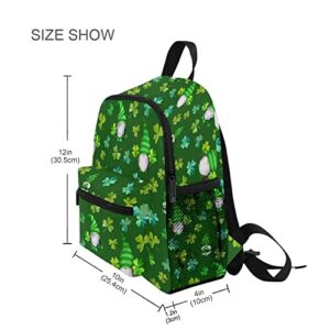 St Patrick Day with Gnomes Mini Backpack for Boys Girls Kid Toddler Preschool Bookbag Student Bag Travel Daypack