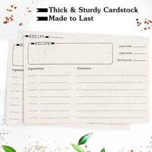 LotFancy Recipe Cards, 4x6 Inch, 60 Count, Double Sided, Blank Recipe Cardstock, Vintage Recipe Index Cards