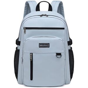 mirlewaiy casual daypack lightweight school bookbag fashion backpacks work bag for teen girls boys women, steel-blue