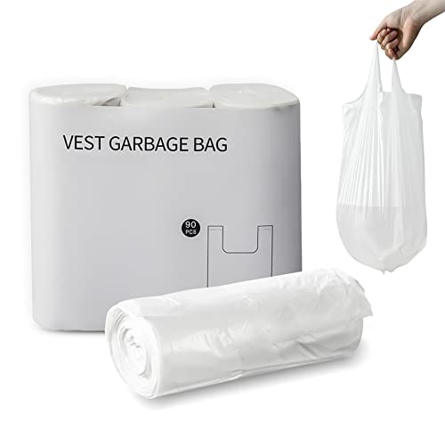 Small Trash Bags, Strong White Garbage Bags, Unscented Thicken Bin Liner Suitable for Bedroom Home Kitchen 3 Gallon 90 Counts