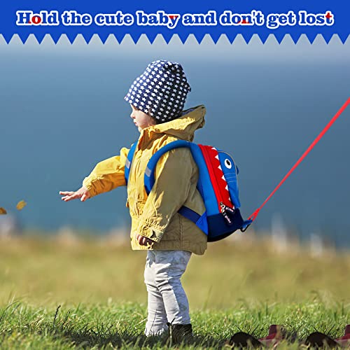 yisibo Kids Backpack with Safety Leash,Anti-lost Children Toddler Backpack for Boys Girls Baby (Shark With Safety Leash(1-6 Years))