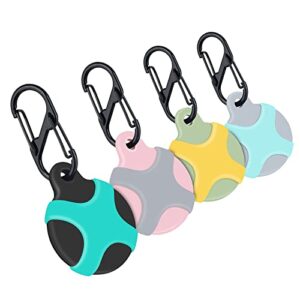 airtag holder keychain 4 pack, woednx silicone airtag case air tag keychain for apple airtags, air tag holder waterproof anti-scratch airtag accessories for kids keys luggage wallet dog collar