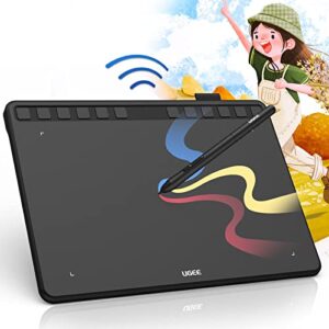 wireless graphics drawing tablet, ugee s1060w digital drawing pad with 12 hot keys, 10x6.3 inch pen tablet with 8192 levels battery-free stylus support android/windows/mac os/chrome os/linux