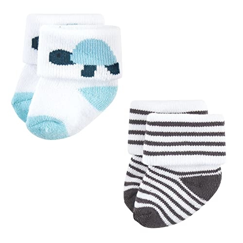 Hudson Baby baby girls Cotton Rich Newborn and Terry Socks, Sea Creatures 12-pack, 0-6 Months US