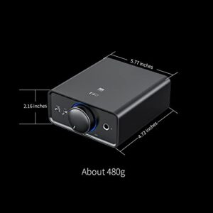 FiiO K5Pro ESS Amplifier Headphone Amps Stereo High Resolution Portable Desktop DAC 768K/32Bit and Native DSD512 for Home Audio/PC 6.35mm Headphone Out/RCA Line-Out/Coaxial/Optical Inputs (Black)