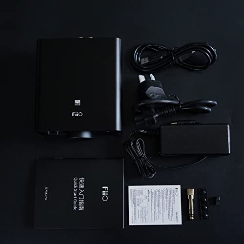 FiiO K5Pro ESS Amplifier Headphone Amps Stereo High Resolution Portable Desktop DAC 768K/32Bit and Native DSD512 for Home Audio/PC 6.35mm Headphone Out/RCA Line-Out/Coaxial/Optical Inputs (Black)