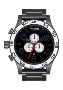 nixon 51-30 chrono a083 - black/white/gunmetal - 300m water resistant men's analog fashion watch (51mm watch face, 25mm stainless steel band)