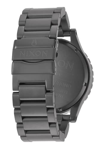 NIXON 51-30 Chrono A083 - Black/White/Gunmetal - 300m Water Resistant Men's Analog Fashion Watch (51mm Watch Face, 25mm Stainless Steel Band)