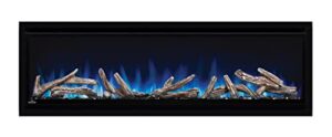 napoleon alluravision 50 - nefl50chd - deep depth wall hanging electric fireplace, 50-in, black, crystal & log ember bed, 3 flame colors, remote included