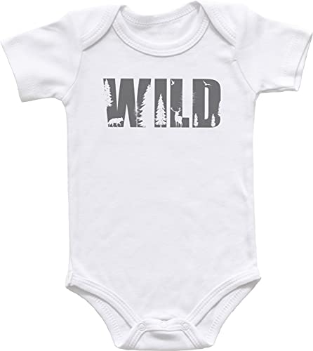 Wild Baby Bodysuit, Adventure Baby Clothes, Wild Baby Shirt, Nature Lover Hiking Baby Shower Gift, Mountain Shirt (12M Long Sleeve Bodysuit) (0-3M Short Sleeve Bodysuit)