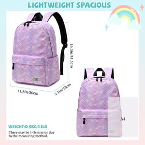 Mygreen Kids Backpack Preschool Kindergarten Bookbag Toddler School Bag for Boys and Girls Mermaid Purple