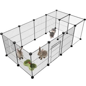 homidec pet playpen,small animals cage diy wire portable yard fence with door for indoor/outdoor use,puppies,kitties,bunny,turtle 48" x 24" x 16"