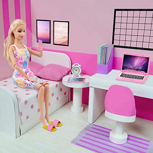 LCXYYY Dollhouse Miniature Laptop Computer Tablet Phone Simulation Accessories, 1:6 Scale Dollhouse Accessories Dolls Play Sets