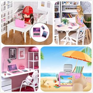 LCXYYY Dollhouse Miniature Laptop Computer Tablet Phone Simulation Accessories, 1:6 Scale Dollhouse Accessories Dolls Play Sets