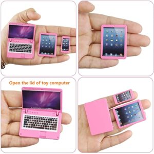 LCXYYY Dollhouse Miniature Laptop Computer Tablet Phone Simulation Accessories, 1:6 Scale Dollhouse Accessories Dolls Play Sets